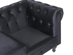 Sofa 3 personers CHESTERFIELD Velour Sort