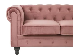 Sofa 3 personers CHESTERFIELD Velour Lyserød