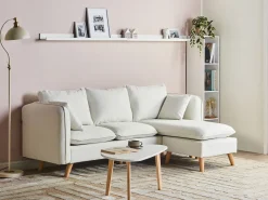 Sofa 3 personers DALVIK Hvid med fodskammel