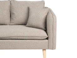 Sofa 3 personers DALVIK Lysebrun med fodskammel