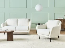 Sofa 2 personers EIBY Chenille Hvid