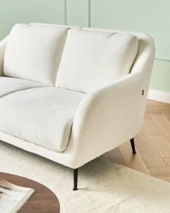 Sofa 2 personers EIBY Chenille Hvid