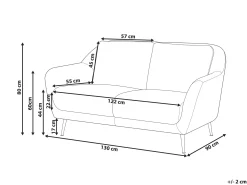 Sofa 2 personers EIBY Chenille Sort