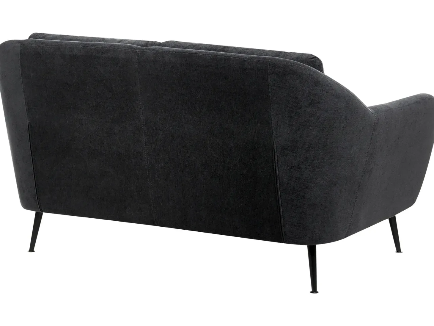 Sofa 2 personers EIBY Chenille Sort