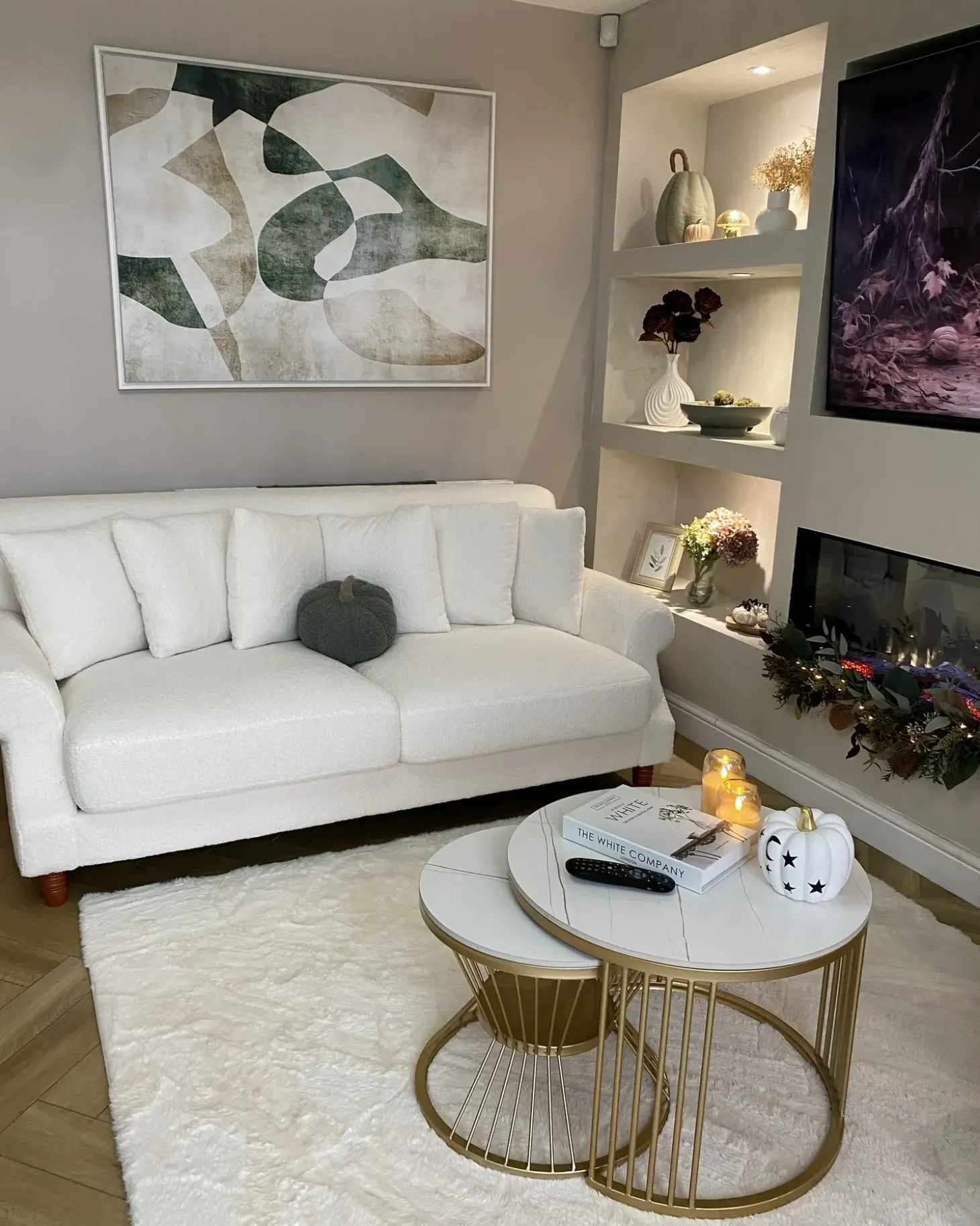 Sofa 2 personers EIKE Boucle Cremehvid