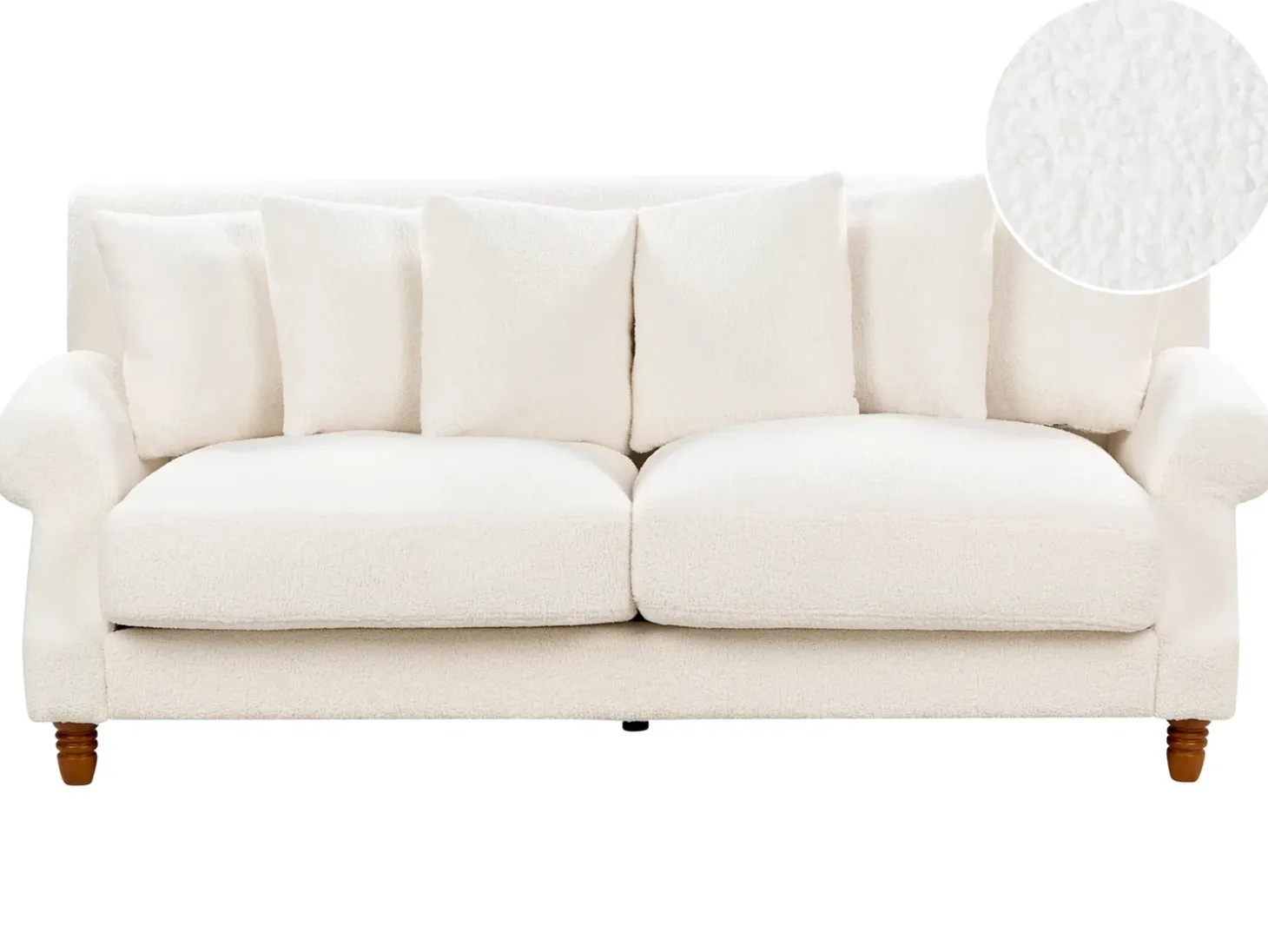 Sofa 2 personers EIKE Boucle Cremehvid
