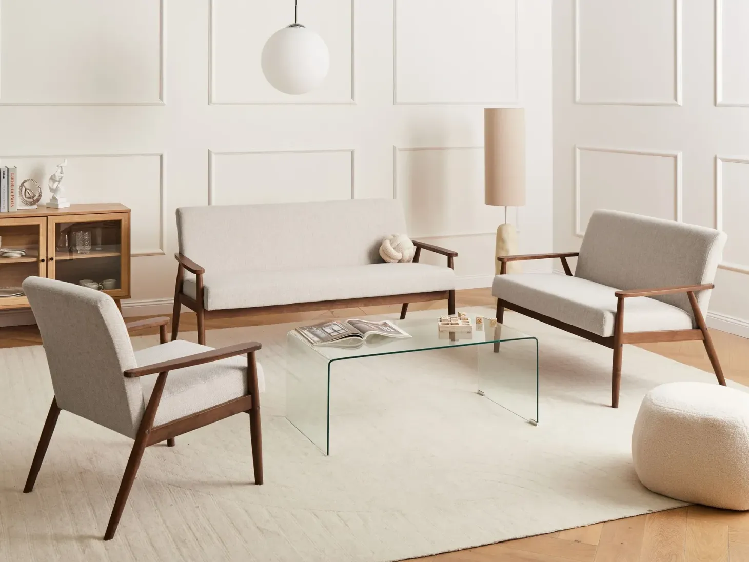Sofa 3 personers ESRUM Mørkebrun/beige