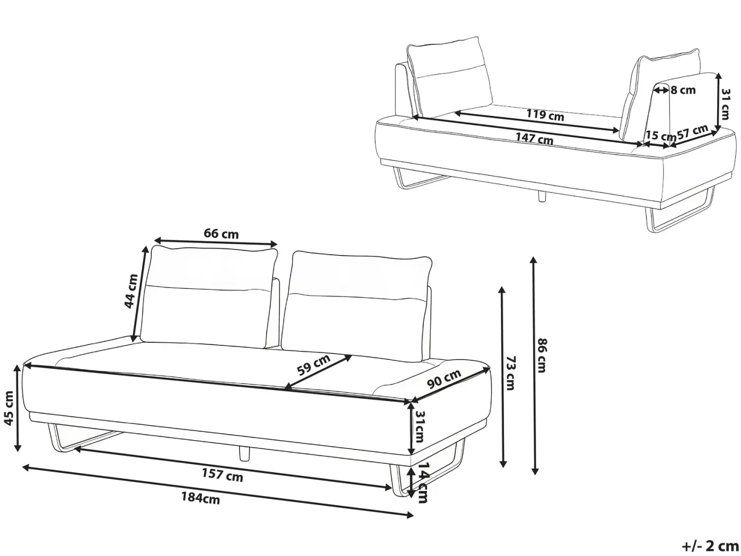 Sofa 3 personers FAXEN Grå