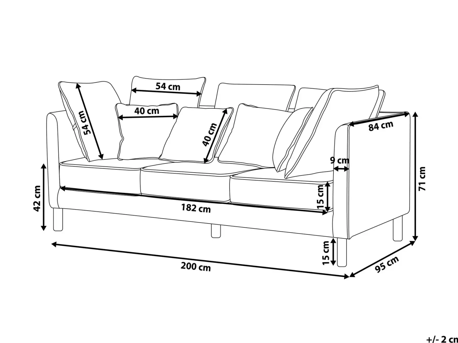 Sofa 3 personers FENSTAD Lysegrå