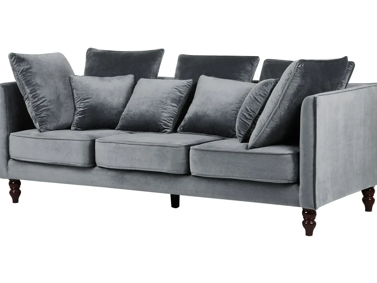 Sofa 3 personers FENSTAD Velour Grå