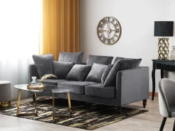 Sofa 3 personers FENSTAD Velour Grå