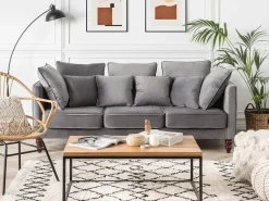 Sofa 3 personers FENSTAD Velour Grå