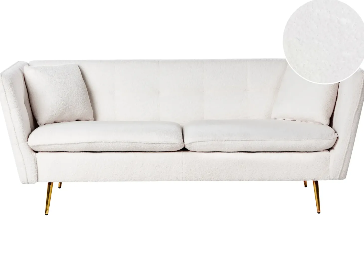 Sofa 3 personers FREDERICA Boucle Cremehvid