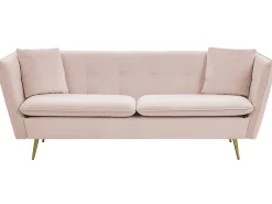 Sofa 3 personers FREDERICA Velour Lyserød