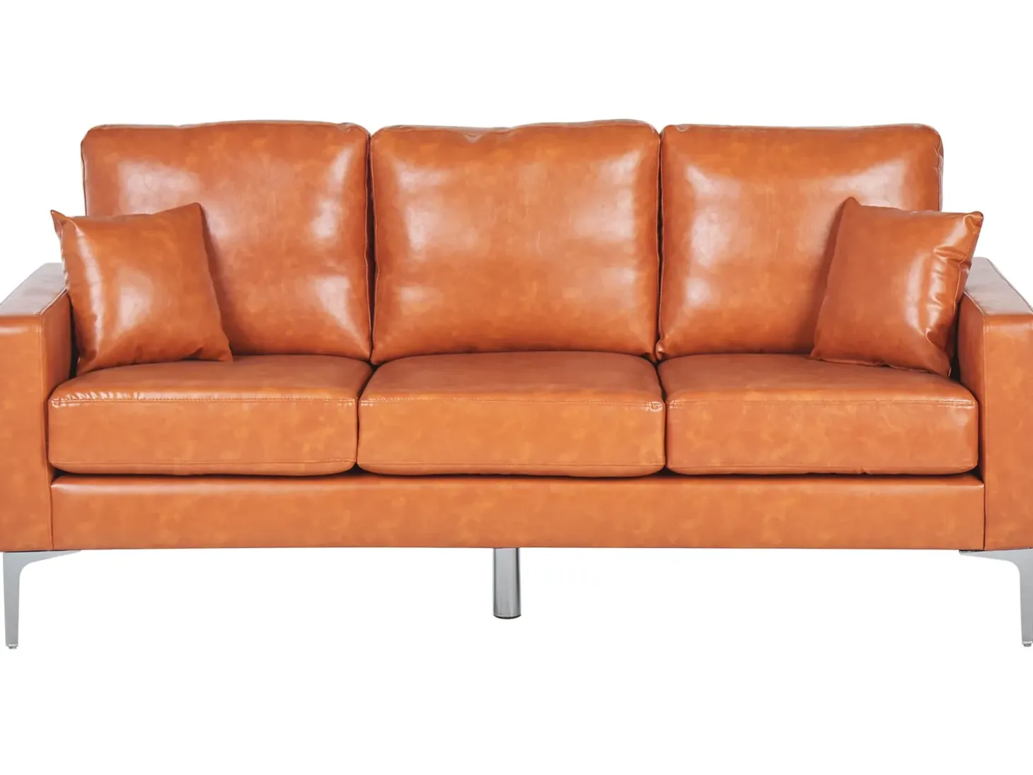 Sofa 3 personers GAVLE Kunstlæder Guldbrun