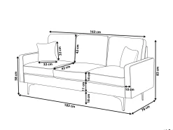 Sofa 3 personers GAVLE Kunstlæder Guldbrun