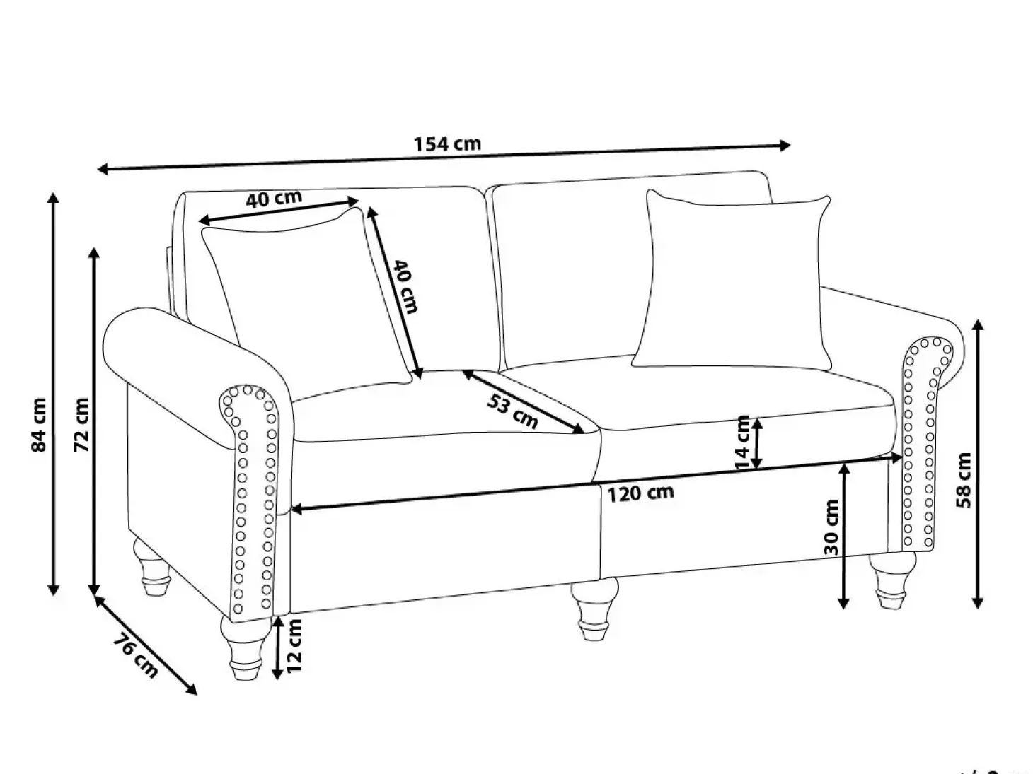 Sofa 2 personers GINNERUP Lys Beige