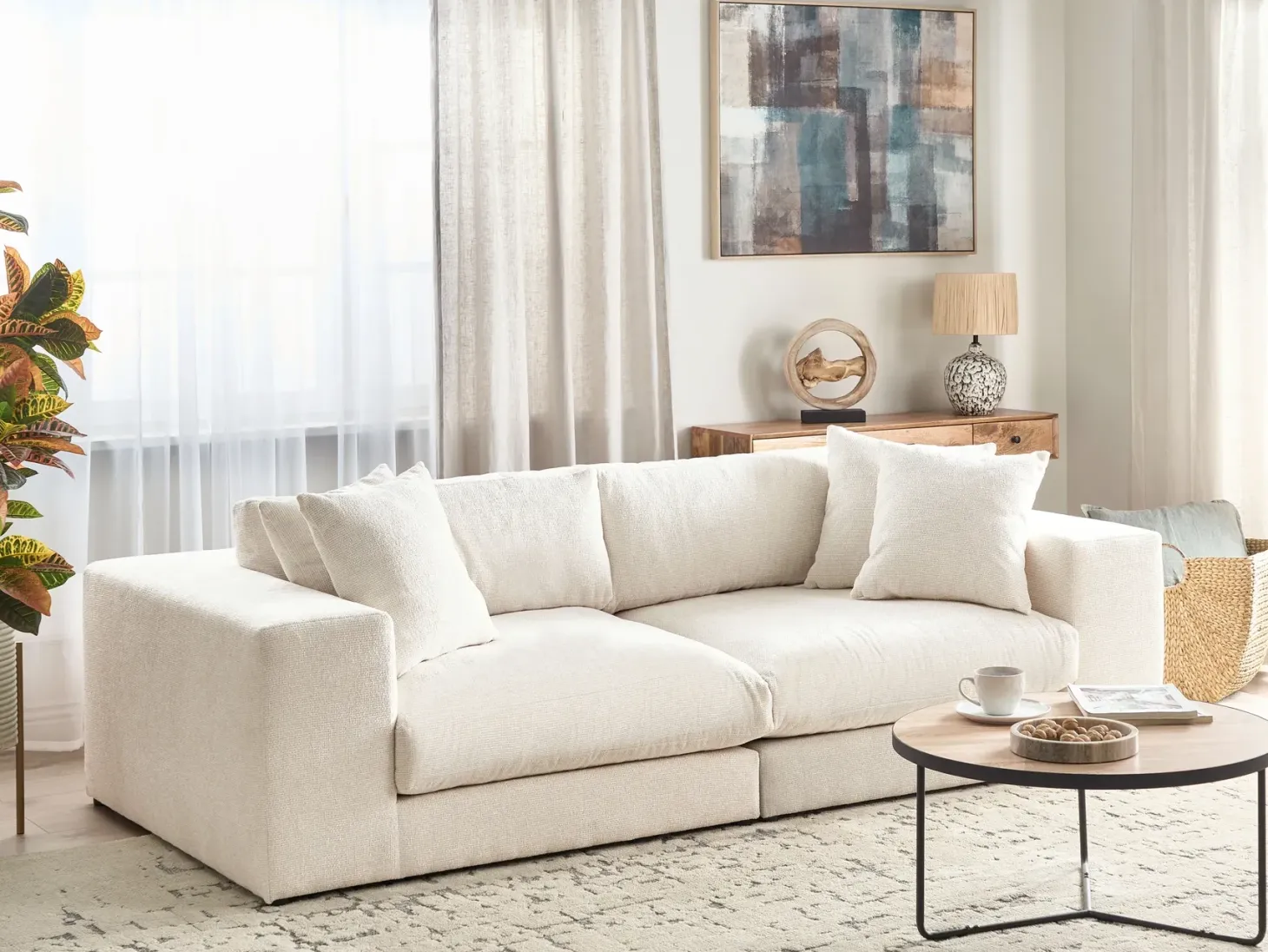Sofa 3 personers GLORVIKA II Cremehvid