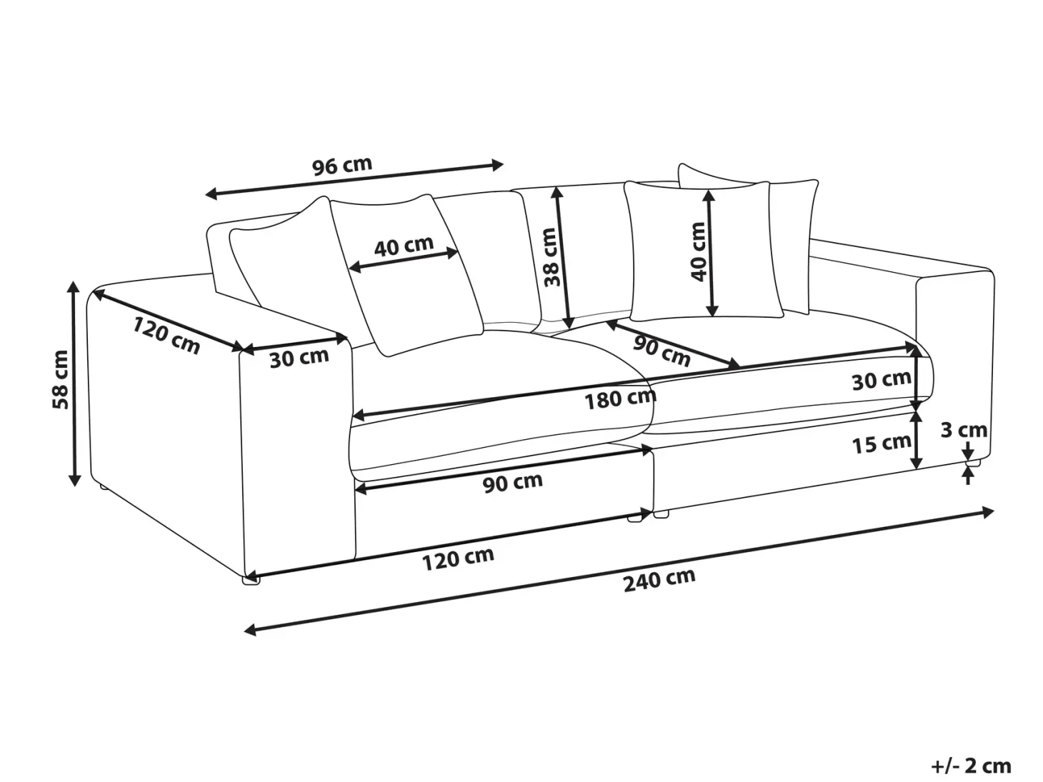 Sofa 3 personers GLORVIKA Mørkegrøn