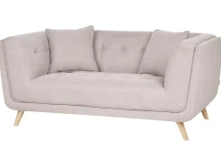 Sofa 2 personers HABO Brungrå med fodskammel