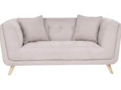Sofa 2 personers HABO Brungrå med fodskammel