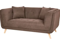 Sofa 2 personers HABO Mørkebrun med fodskammel