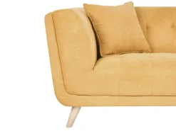 Sofa 2 personers HABO Sennepsgul med fodskammel