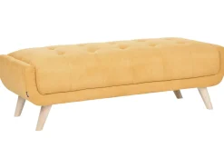 Sofa 2 personers HABO Sennepsgul med fodskammel