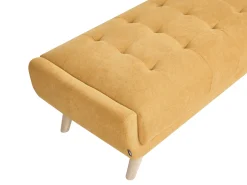 Sofa 2 personers HABO Sennepsgul med fodskammel