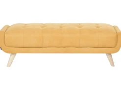 Sofa 2 personers HABO Sennepsgul med fodskammel