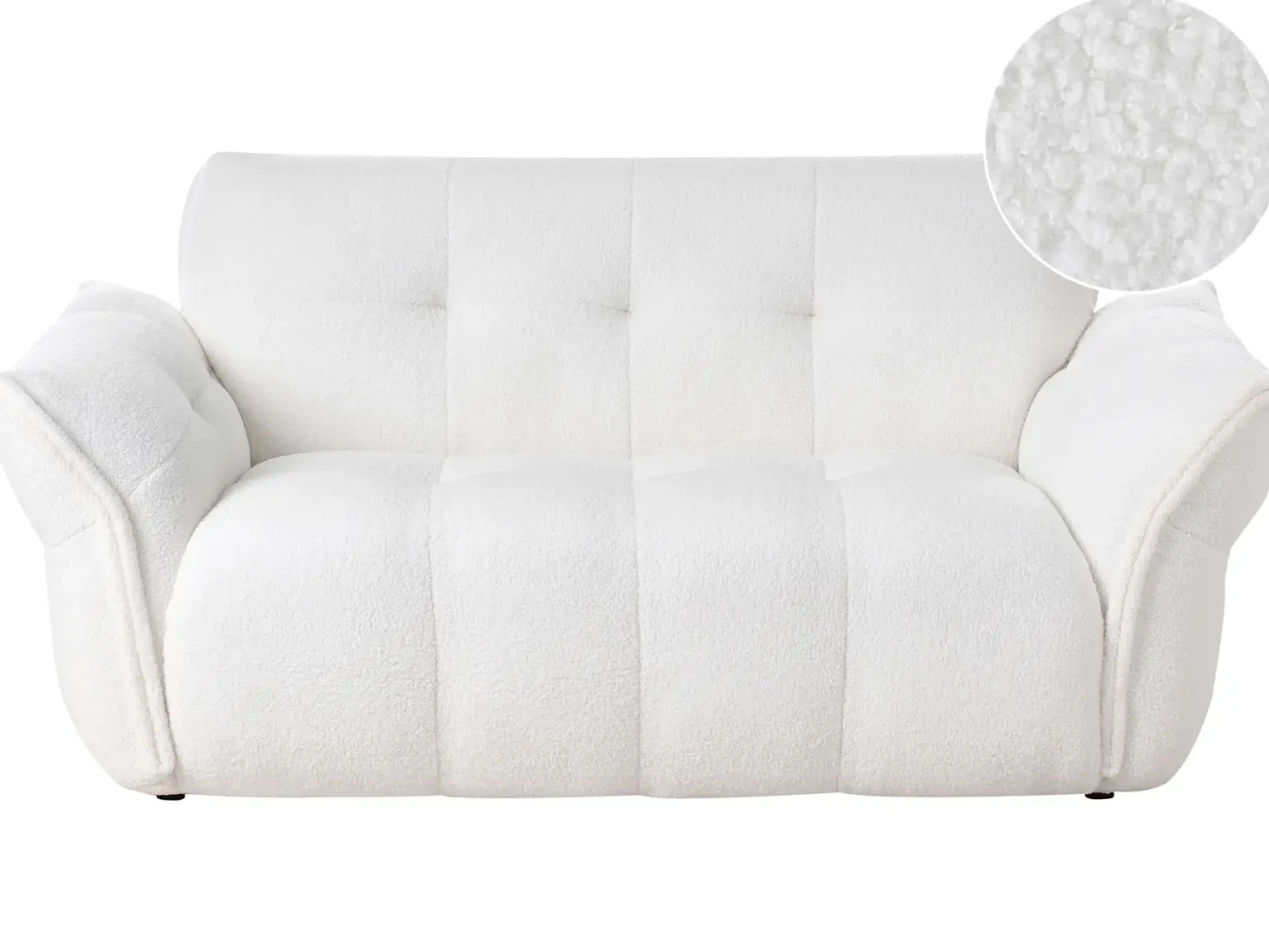 Sofa 2 personers HALBA Boucle Hvid