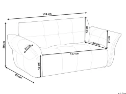 Sofa 2 personers HALBA Boucle Hvid