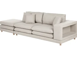 Sofa 2 personers HEDEN Beige med fodskammel