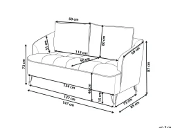 Sofa 2 personers HOBRO Bordeaux