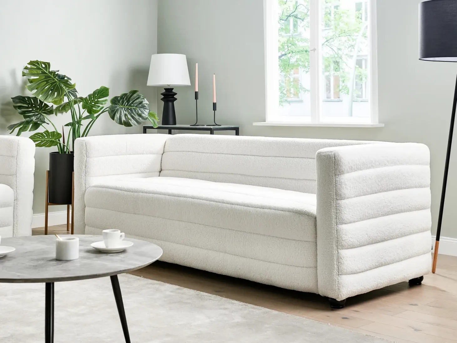 Sofa 3 personers HOFN Boucle Cremehvid