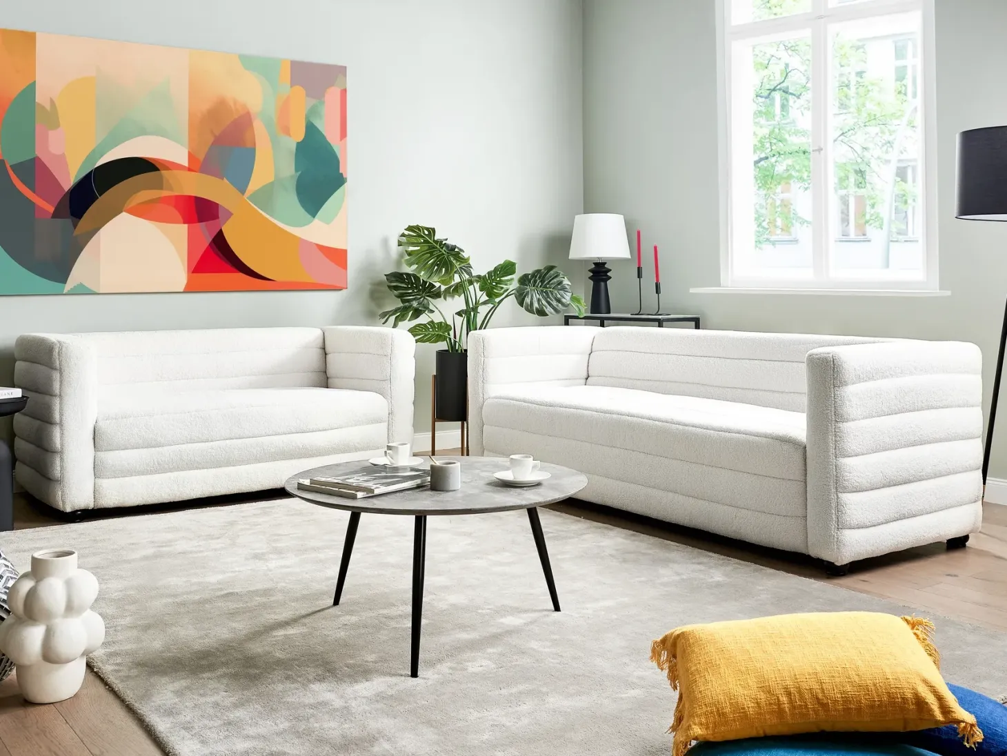 Sofa 3 personers HOFN Boucle Cremehvid
