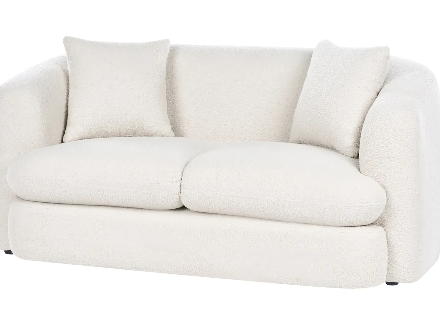 Sofa 2 personers HUSBY Boucle Cremehvid