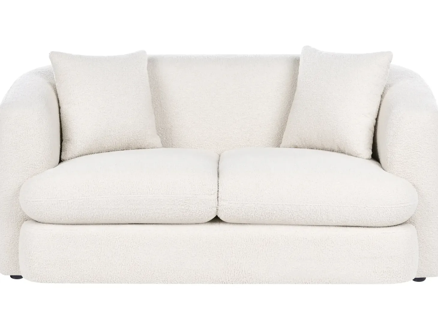 Sofa 2 personers HUSBY Boucle Cremehvid