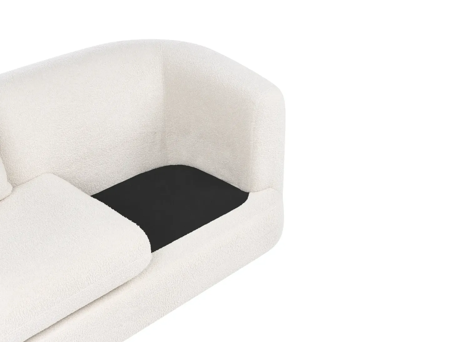 Sofa 2 personers HUSBY Boucle Cremehvid