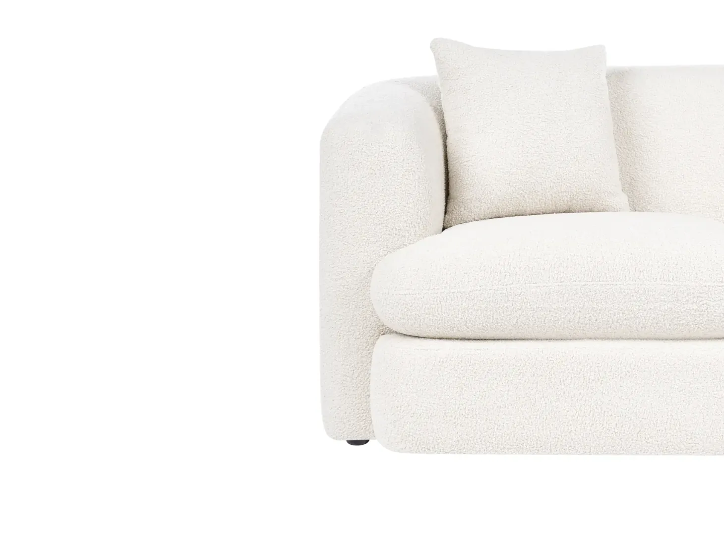 Sofa 2 personers HUSBY Boucle Cremehvid