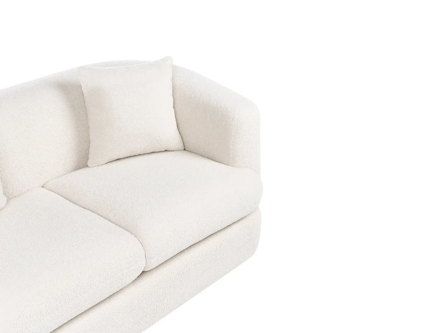 Sofa 2 personers HUSBY Boucle Cremehvid