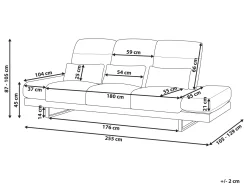 Sofa 3 personers IKAST Fløjl Lys Beige