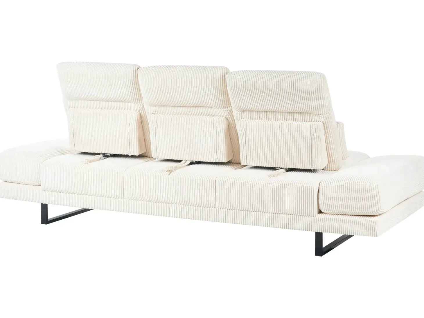 Sofa 3 personers IKAST Fløjl Lys Beige