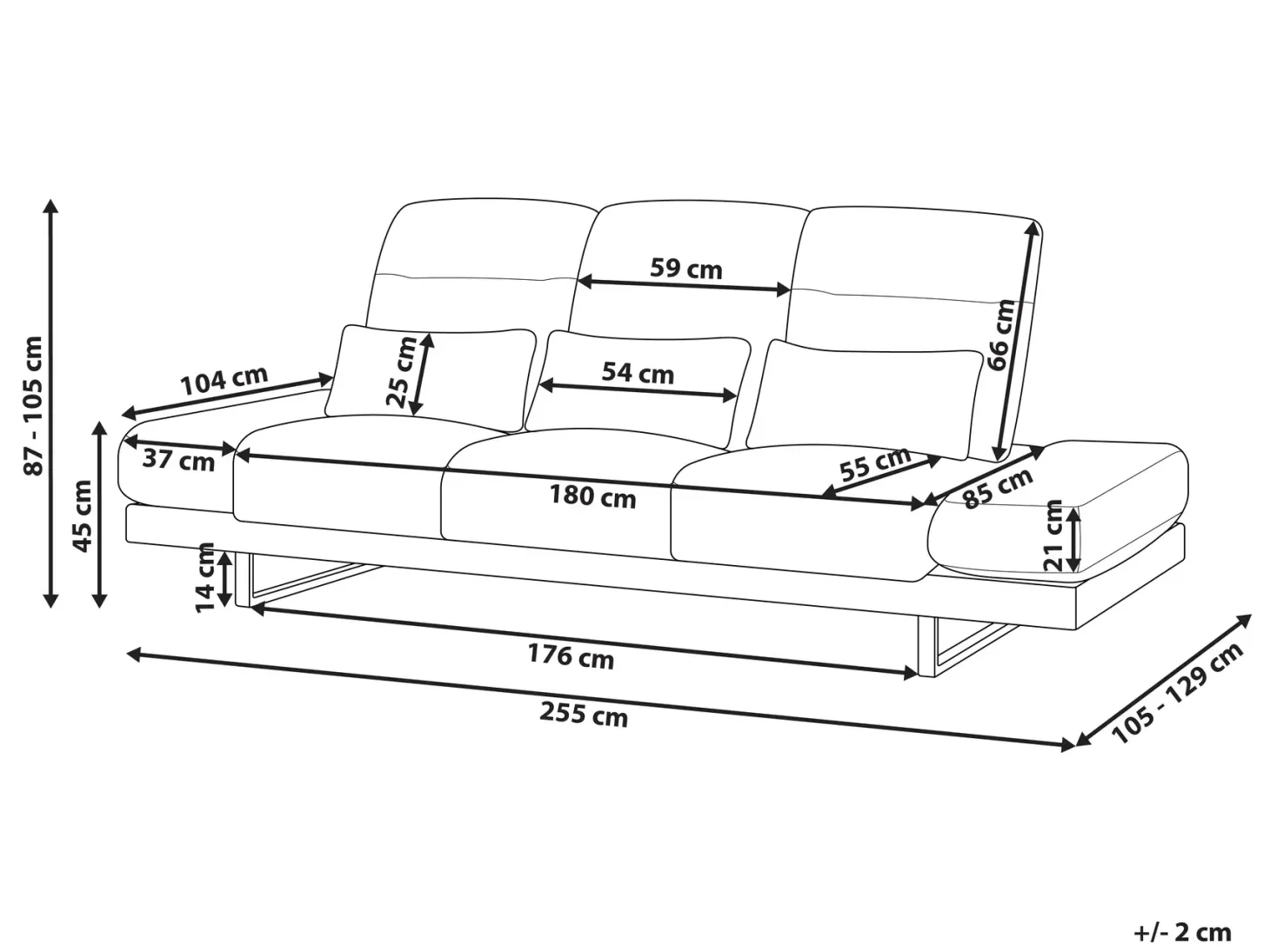 Sofa 3 personers IKAST Lysegrå
