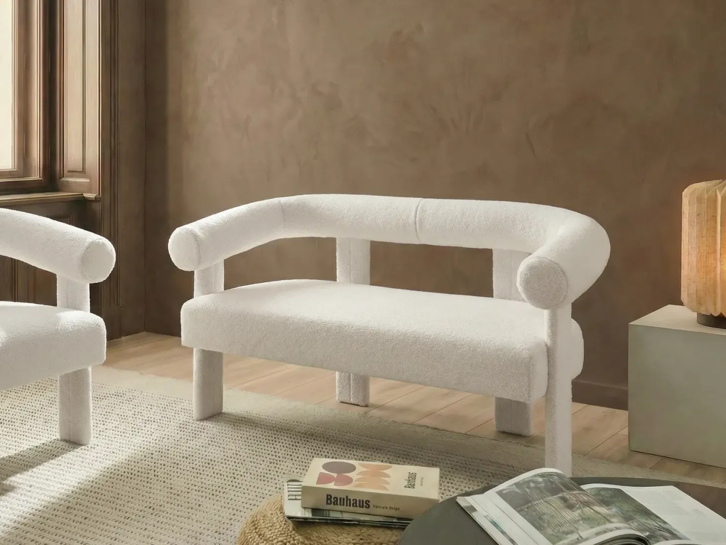 Sofa 2 personers ILBRO Boucle Cremehvid