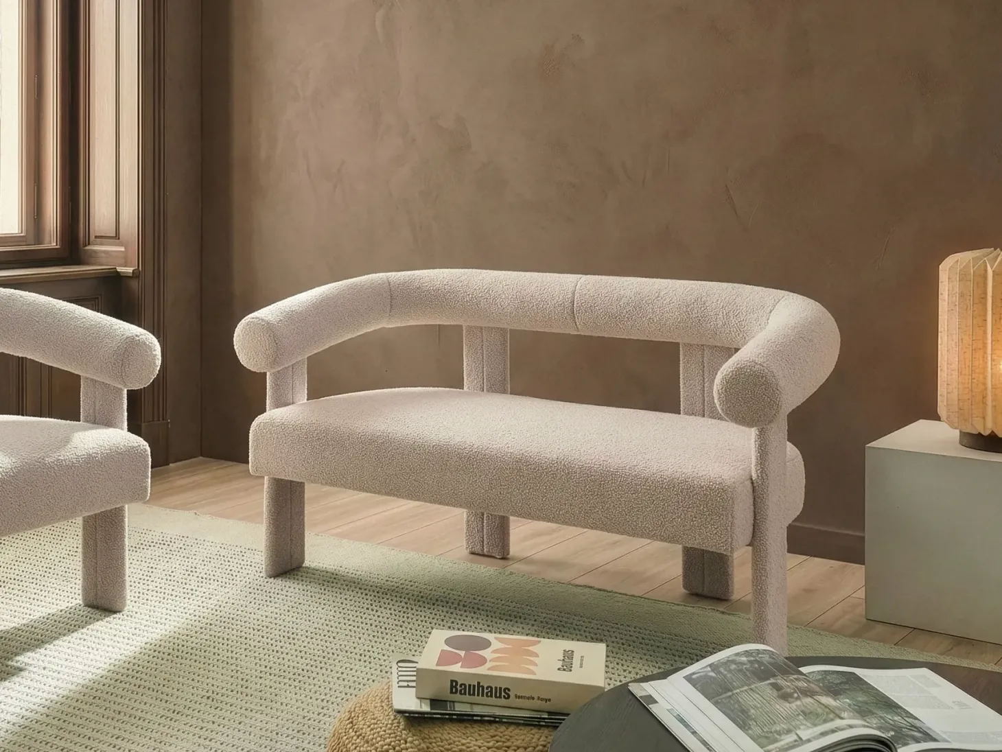 Sofa 2 personers ILBRO Boucle Lys Beige