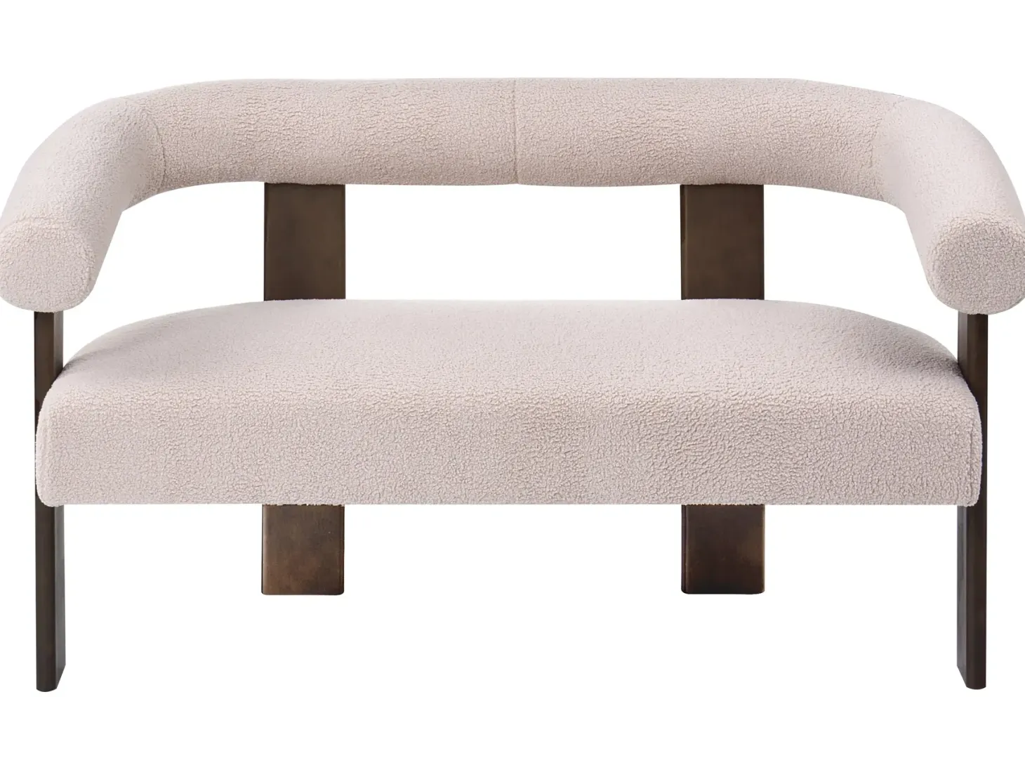 Sofa 2 personers ILBRO Boucle Mørkebrun/beige