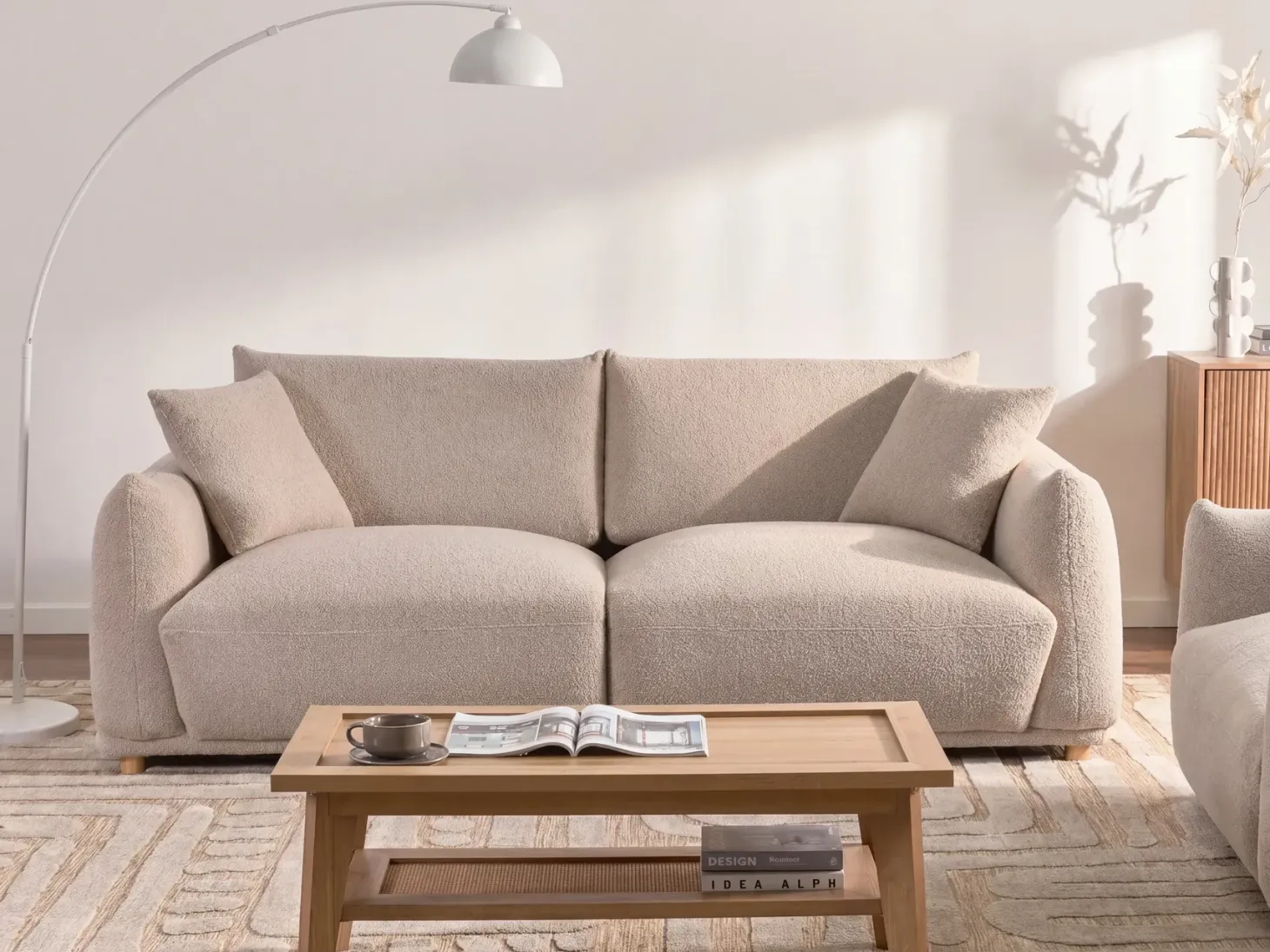 Sofa 3 personers JUBEK Boucle Beige