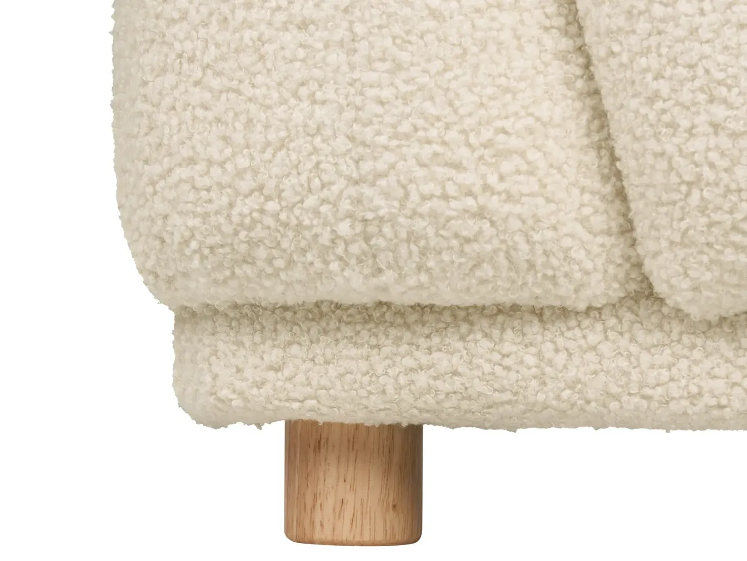 Sofa 3 personers JUBEK Boucle Cremehvid