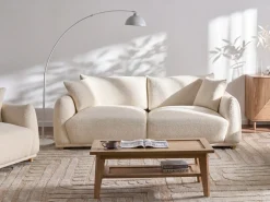 Sofa 3 personers JUBEK Boucle Cremehvid
